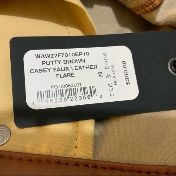 Rag & Bone Casey Cropped Faux Leather Bootcut Trousers NWT - Picture 13 of 13